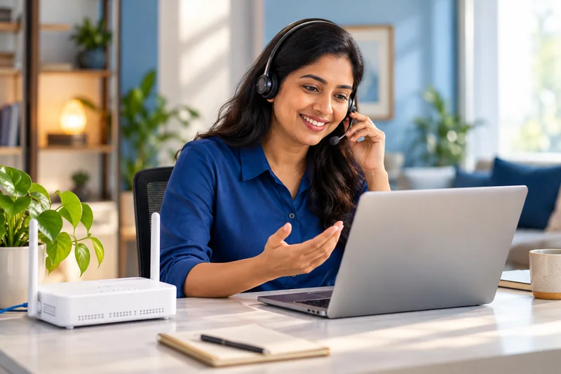 A broadband support specialist ready to help with modem setup